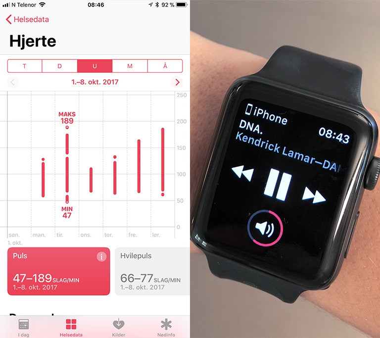 Apple Watch Serie 3 gir helsedata på trening og kan brukes til å styre musikk underveis